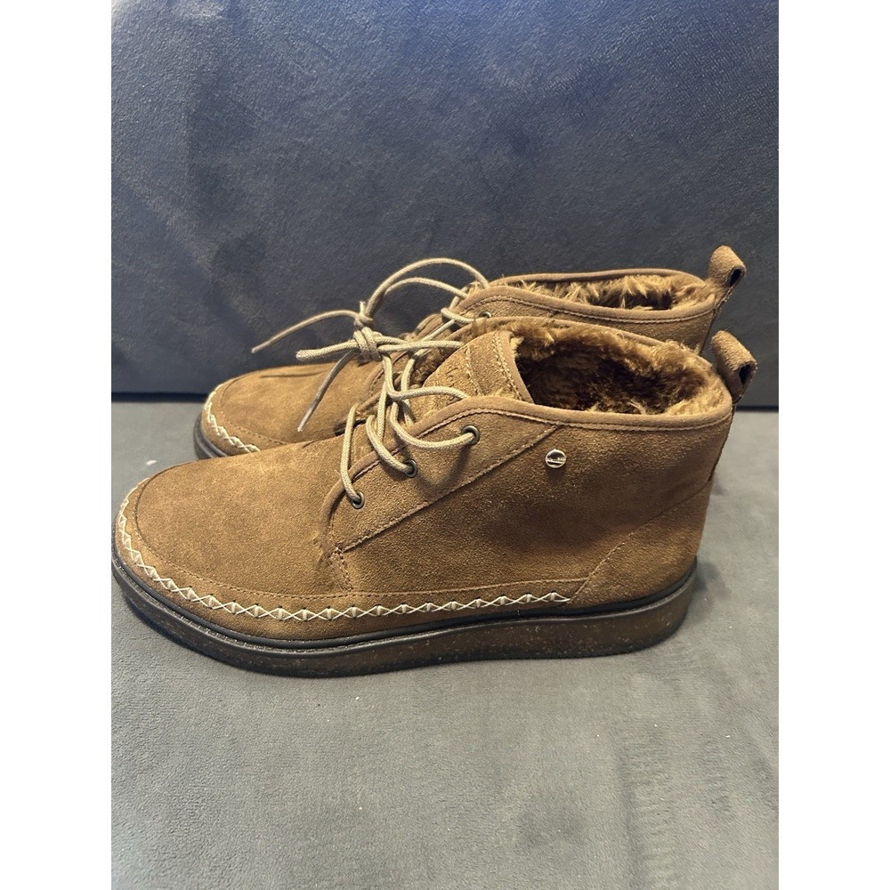 Earth Elements Arrowhead Women's 11 W Camel Cognac Faux Fur Ankle Boots